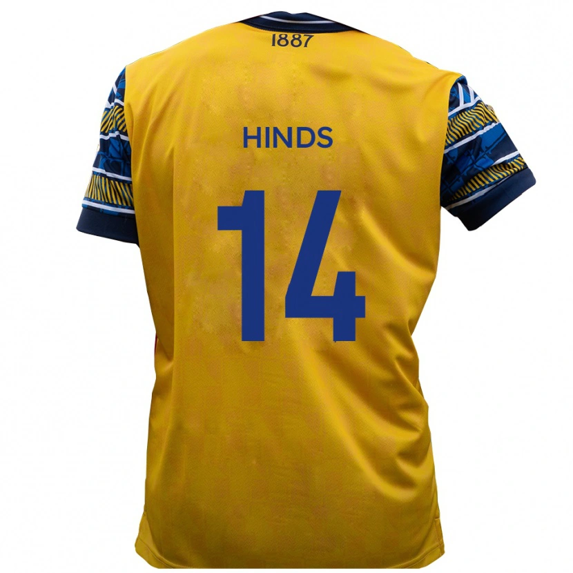Danxen Hombre Camiseta Tariq Hinds #14 Amarillo Negro 2ª Equipación 2025/26 La Camisa