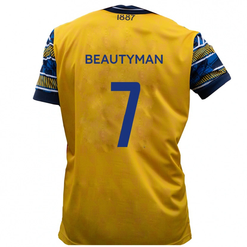Danxen Hombre Camiseta Harry Beautyman #7 Amarillo Negro 2ª Equipación 2025/26 La Camisa