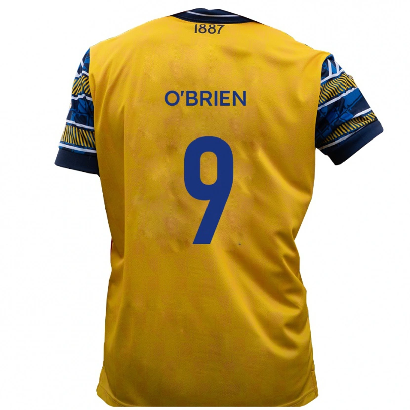 Danxen Hombre Camiseta Aiden O'brien #9 Amarillo Negro 2ª Equipación 2025/26 La Camisa