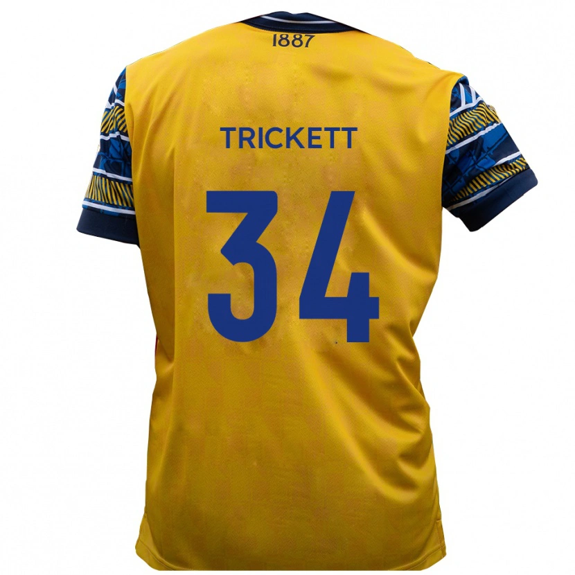 Danxen Hombre Camiseta Joden Trickett #34 Amarillo Negro 2ª Equipación 2025/26 La Camisa