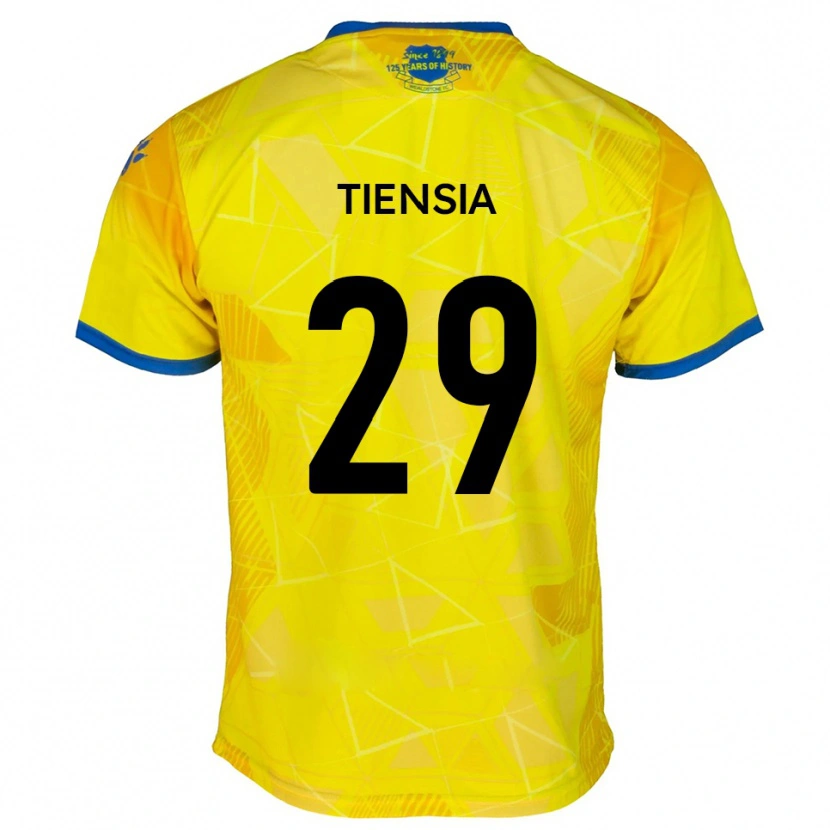Danxen Hombre Camiseta Junior Tiensia #29 Amarillo Azul 2ª Equipación 2025/26 La Camisa
