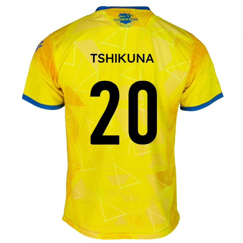 Danxen Hombre Camiseta Nathan Tshikuna #20 Amarillo Azul 2ª Equipación 2025/26 La Camisa