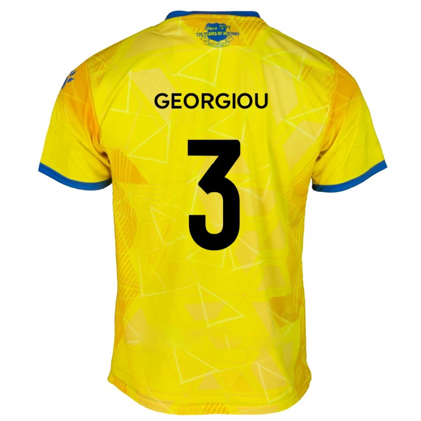 Danxen Hombre Camiseta Anthony Georgiou #3 Amarillo Azul 2ª Equipación 2025/26 La Camisa
