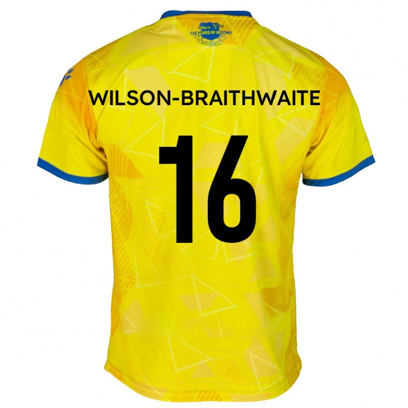 Danxen Hombre Camiseta Makai Wilson-Braithwaite #16 Amarillo Azul 2ª Equipación 2025/26 La Camisa