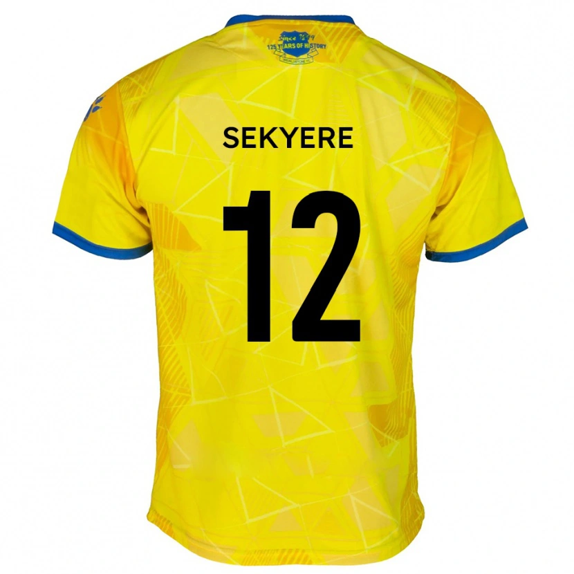 Danxen Hombre Camiseta Jeffrey Sekyere #12 Amarillo Azul 2ª Equipación 2025/26 La Camisa