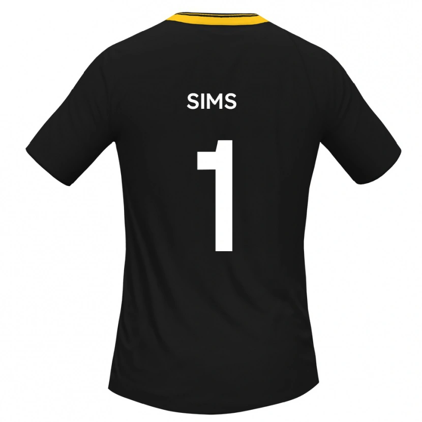 Danxen Hombre Camiseta Jack Sims #1 Negro Amarillo 2ª Equipación 2025/26 La Camisa