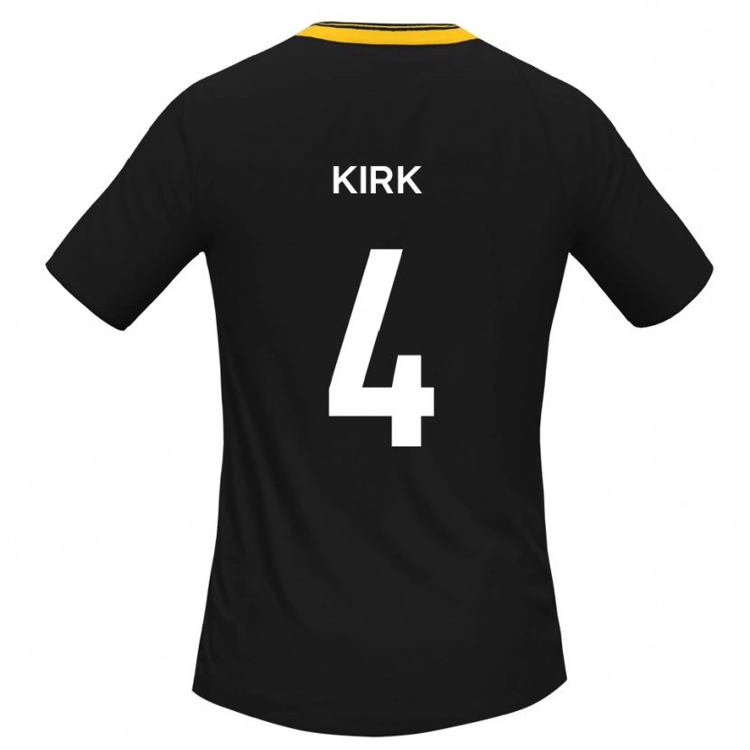 Danxen Hombre Camiseta Alex Kirk #4 Negro Amarillo 2ª Equipación 2025/26 La Camisa
