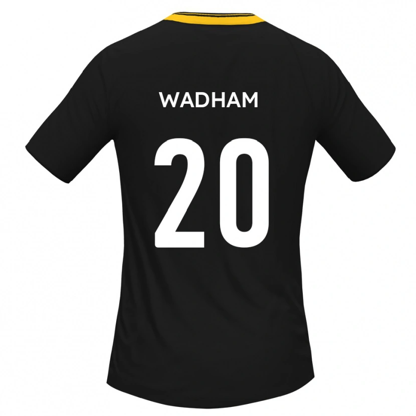 Danxen Hombre Camiseta Jack Wadham #20 Negro Amarillo 2ª Equipación 2025/26 La Camisa
