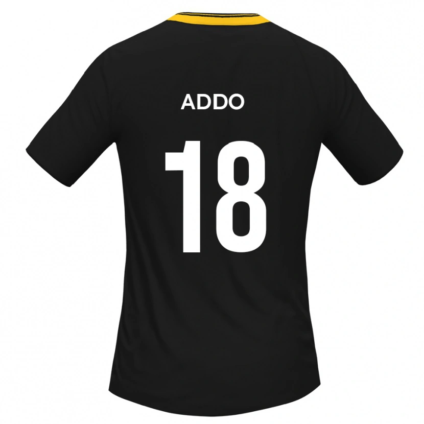 Danxen Hombre Camiseta Samuel Addo #18 Negro Amarillo 2ª Equipación 2025/26 La Camisa