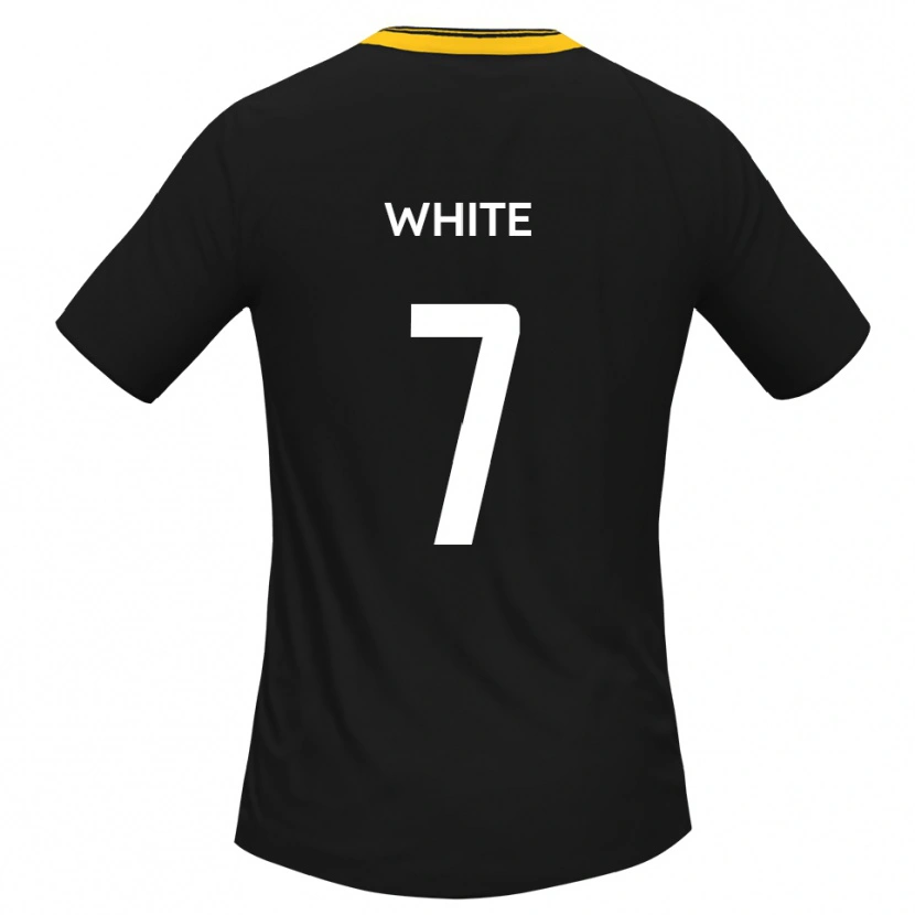 Danxen Hombre Camiseta Jaiden White #7 Negro Amarillo 2ª Equipación 2025/26 La Camisa