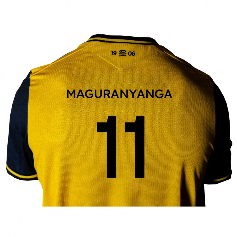 Danxen Hombre Camiseta Sisanda Maguranyanga #11 Amarillo Negro 2ª Equipación 2025/26 La Camisa