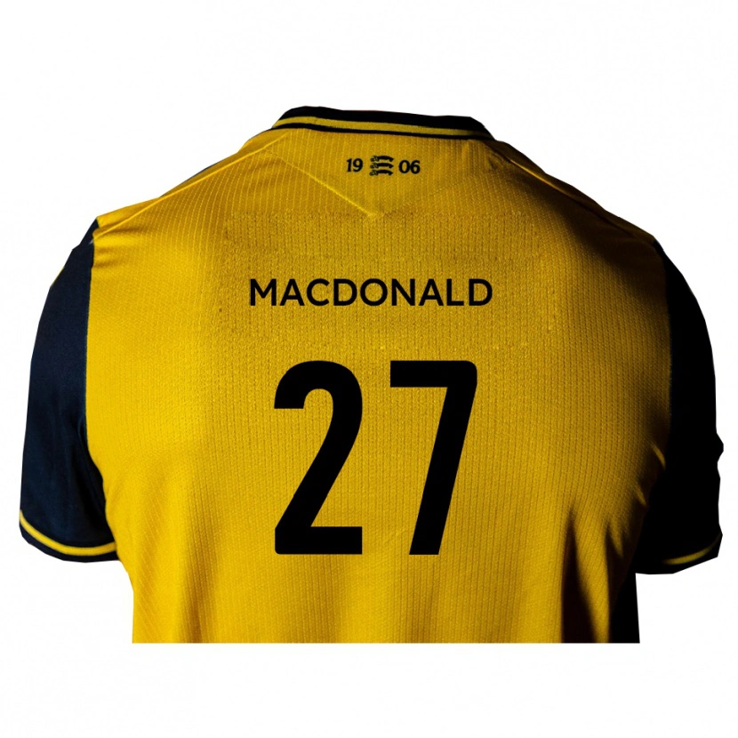 Danxen Hombre Camiseta Beau Macdonald #27 Amarillo Negro 2ª Equipación 2025/26 La Camisa
