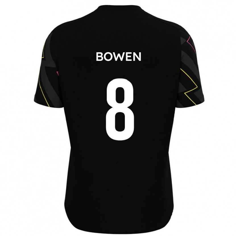 Danxen Hombre Camiseta Sam Bowen #8 Negro Gris 2ª Equipación 2025/26 La Camisa