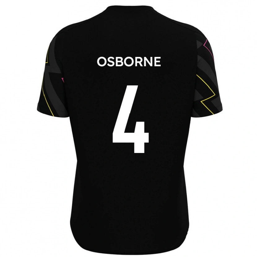 Danxen Hombre Camiseta Jamey Osborne #4 Negro Gris 2ª Equipación 2025/26 La Camisa