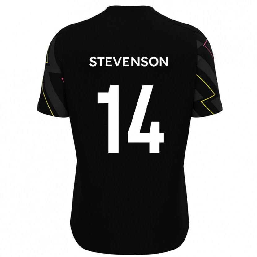 Danxen Hombre Camiseta Bradley Stevenson #14 Negro Gris 2ª Equipación 2025/26 La Camisa