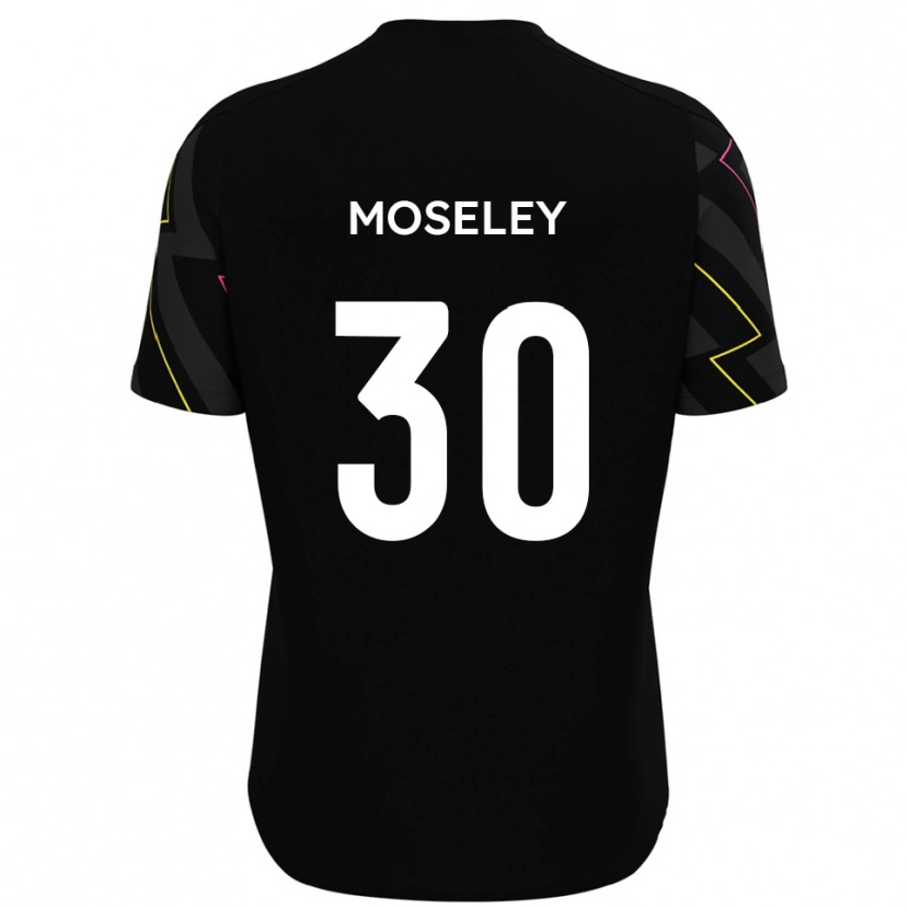 Danxen Hombre Camiseta Kyle Moseley #30 Negro Gris 2ª Equipación 2025/26 La Camisa