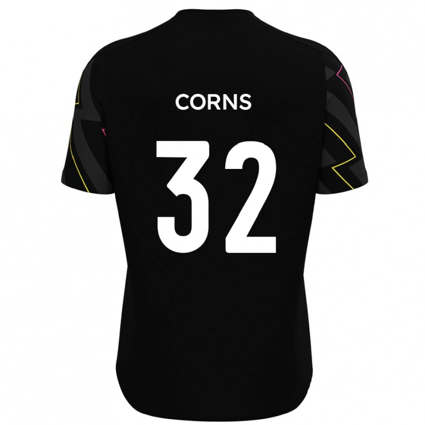 Danxen Hombre Camiseta Billy Corns #32 Negro Gris 2ª Equipación 2025/26 La Camisa