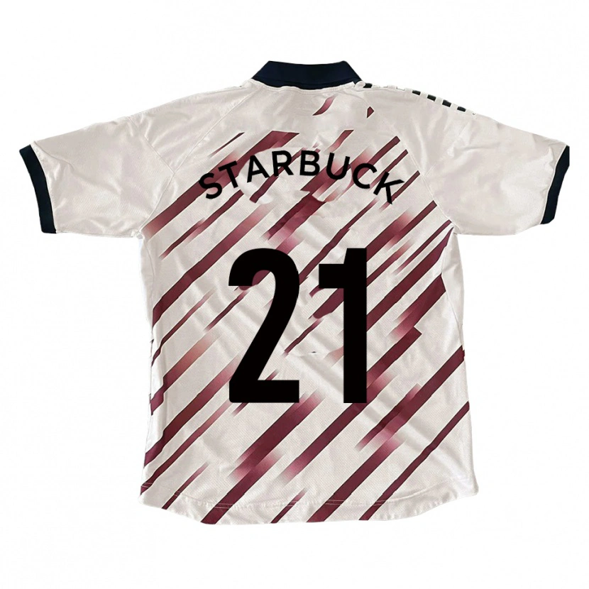 Danxen Hombre Camiseta Joe Starbuck #21 Blanco Rojo 2ª Equipación 2025/26 La Camisa