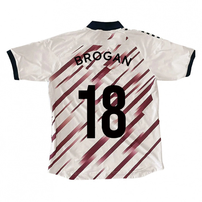 Danxen Hombre Camiseta Max Brogan #18 Blanco Rojo 2ª Equipación 2025/26 La Camisa
