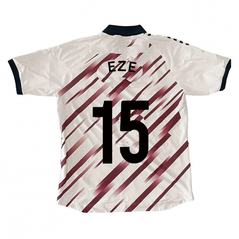 Danxen Hombre Camiseta Dubem Eze #15 Blanco Rojo 2ª Equipación 2025/26 La Camisa