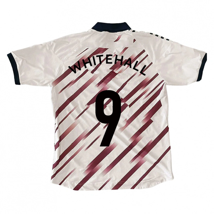 Danxen Hombre Camiseta Danny Whitehall #9 Blanco Rojo 2ª Equipación 2025/26 La Camisa
