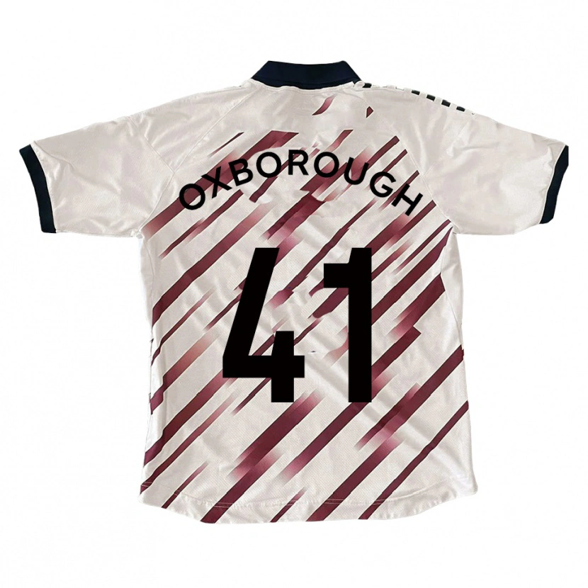 Danxen Hombre Camiseta Ewan Oxborough #41 Blanco Rojo 2ª Equipación 2025/26 La Camisa