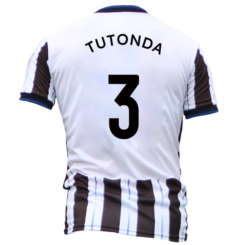 Danxen Hombre Camiseta David Tutonda #3 Blanco Negro 2ª Equipación 2025/26 La Camisa