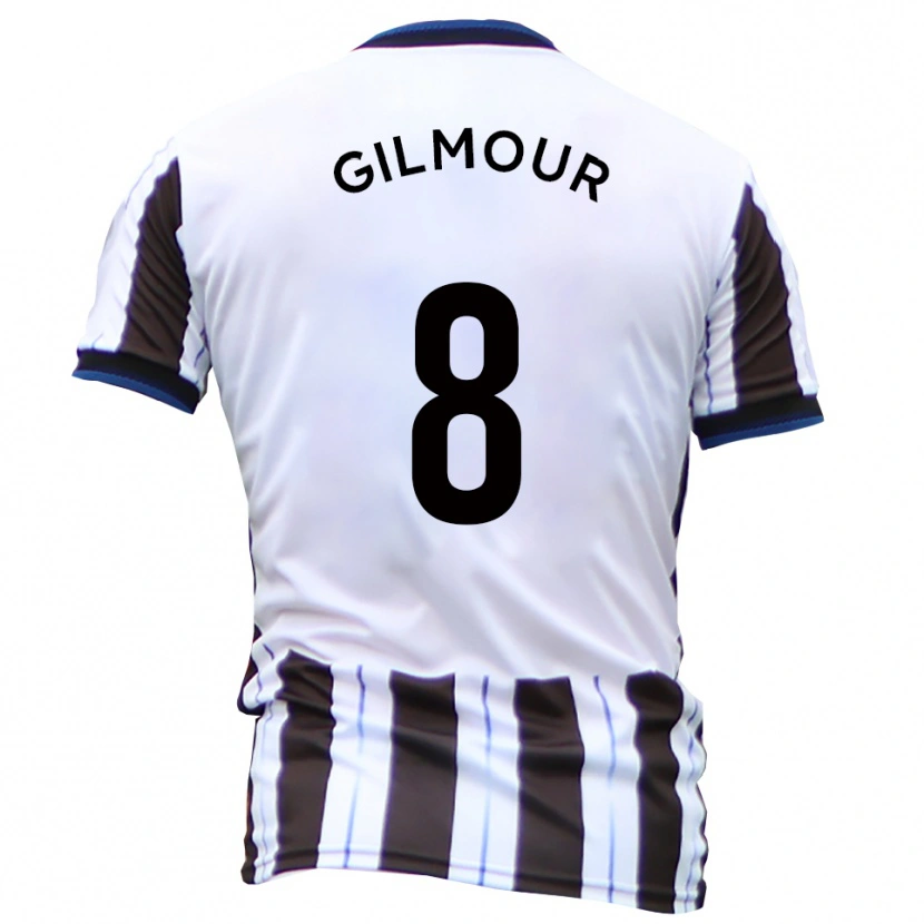 Danxen Hombre Camiseta Harvey Gilmour #8 Blanco Negro 2ª Equipación 2025/26 La Camisa