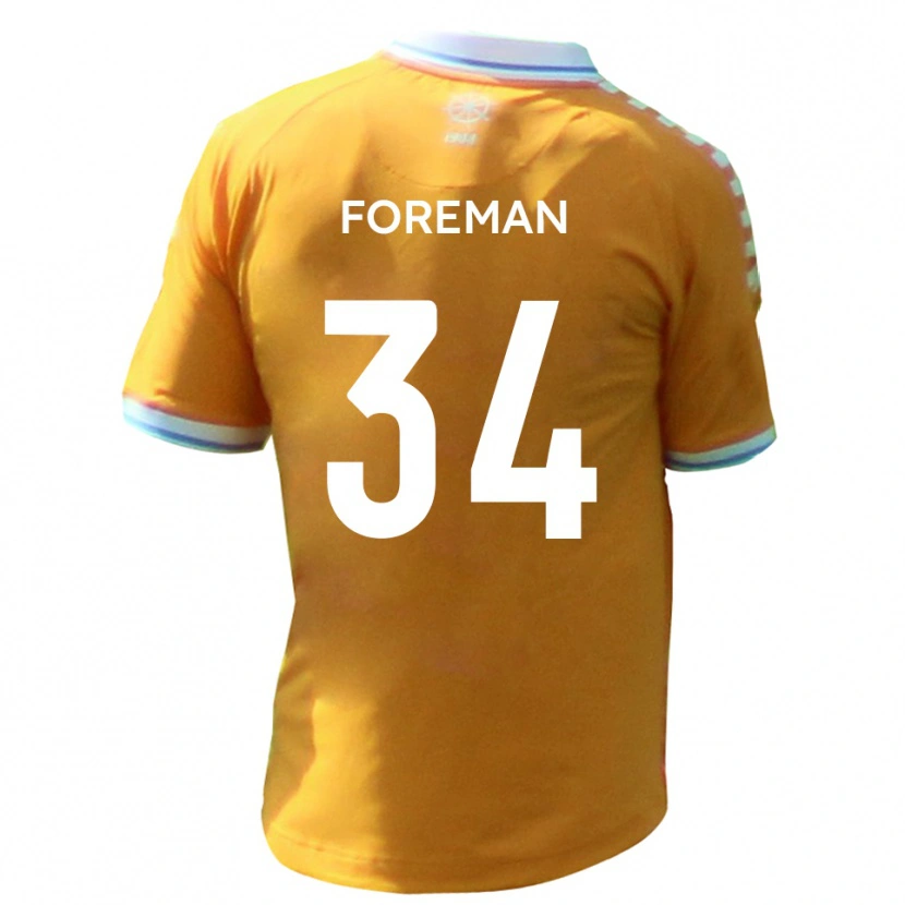 Danxen Hombre Camiseta Kian Foreman #34 Amarillo Azul 2ª Equipación 2025/26 La Camisa