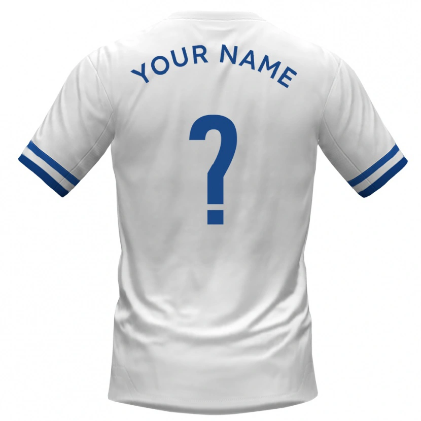 Danxen Hombre Camiseta Su Nombre #0 Blanco Azul 2ª Equipación 2025/26 La Camisa