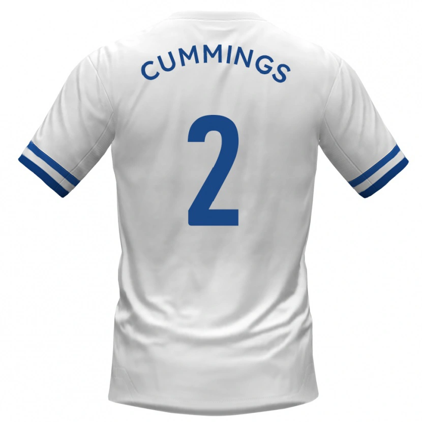 Danxen Hombre Camiseta Jo Cummings #2 Blanco Azul 2ª Equipación 2025/26 La Camisa