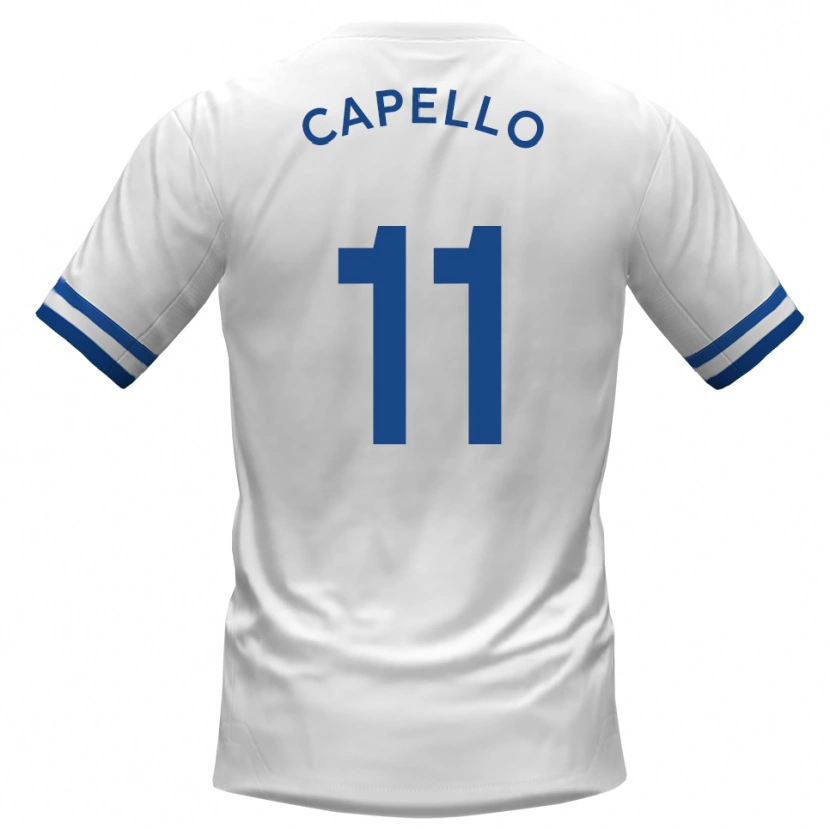 Danxen Hombre Camiseta Angelo Capello #11 Blanco Azul 2ª Equipación 2025/26 La Camisa