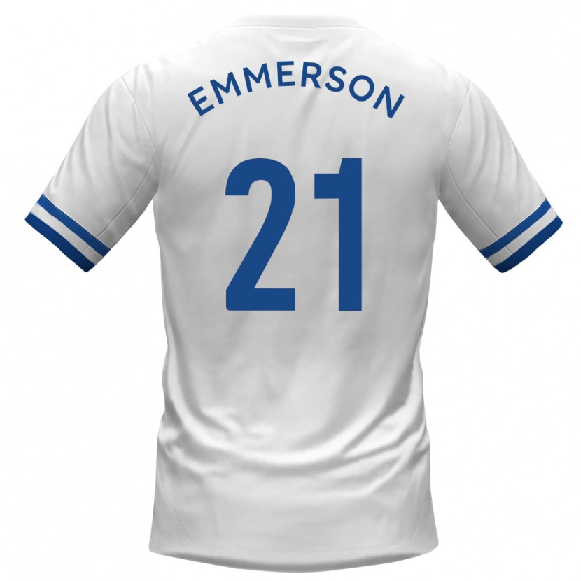 Danxen Hombre Camiseta Zak Emmerson #21 Blanco Azul 2ª Equipación 2025/26 La Camisa