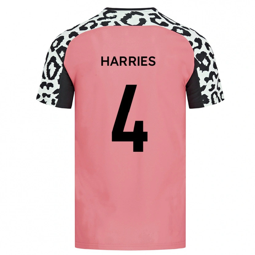Danxen Hombre Camiseta Cian Harries #4 Rosa Negro 2ª Equipación 2025/26 La Camisa