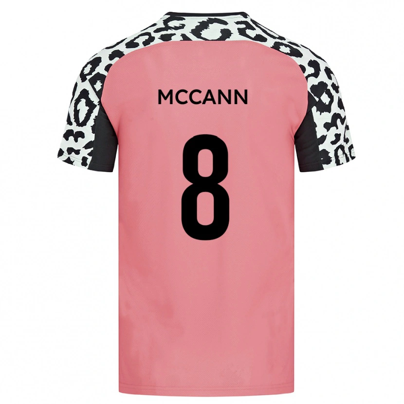Danxen Hombre Camiseta Charlie Mccann #8 Rosa Negro 2ª Equipación 2025/26 La Camisa