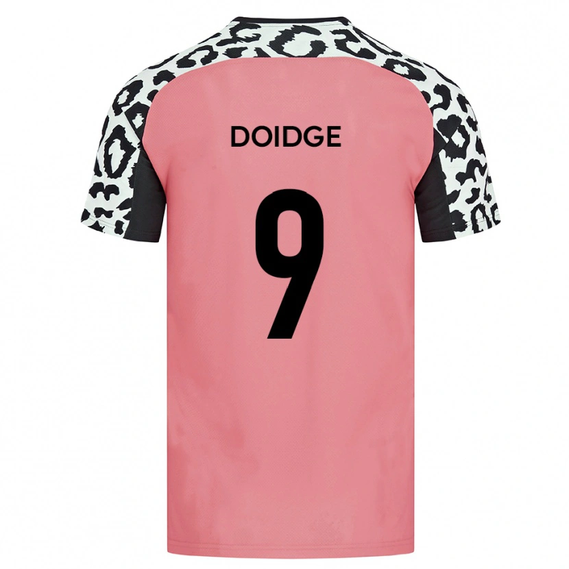 Danxen Hombre Camiseta Christian Doidge #9 Rosa Negro 2ª Equipación 2025/26 La Camisa