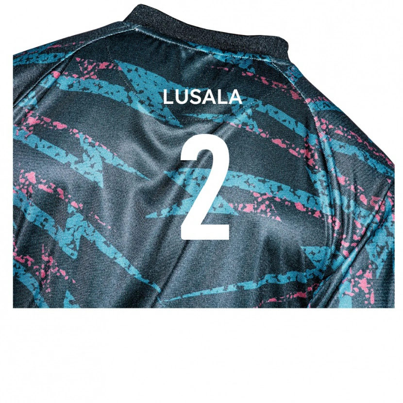 Danxen Hombre Camiseta Dermi Lusala #2 Negro Azul Marino 2ª Equipación 2025/26 La Camisa