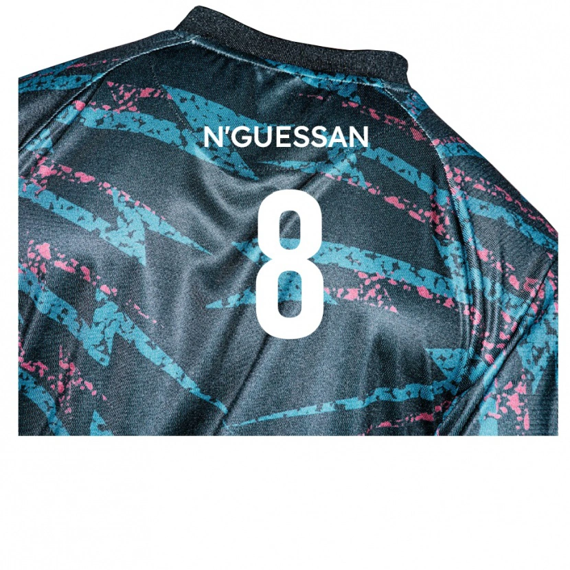 Danxen Hombre Camiseta Christian N'guessan #8 Negro Azul Marino 2ª Equipación 2025/26 La Camisa