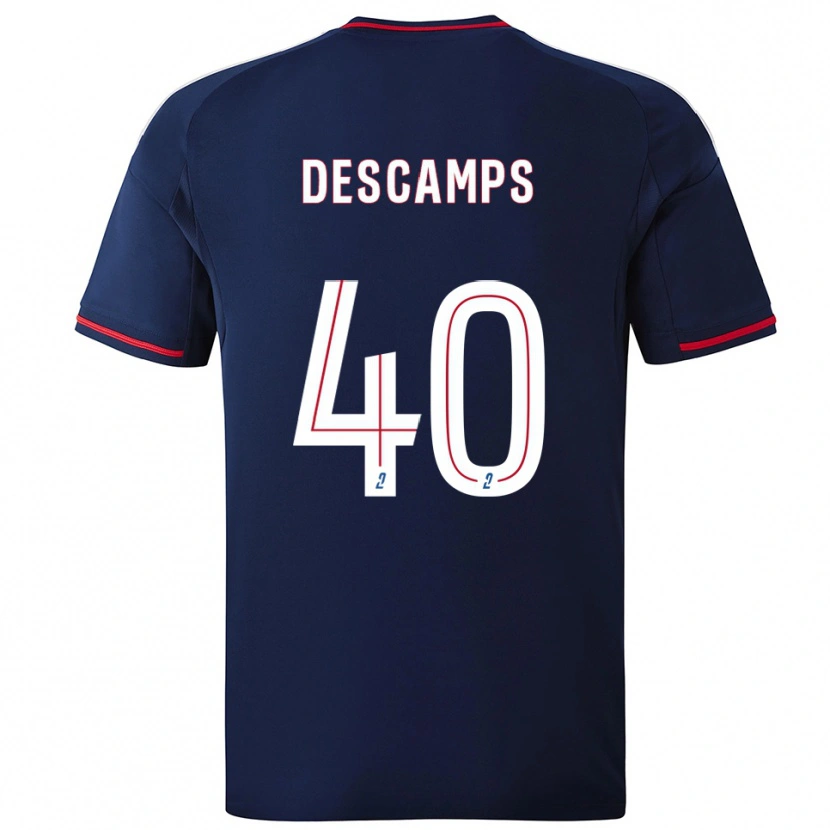 Danxen Hombre Camiseta Rémy Descamps #40 Azul Marino Rojo 2ª Equipación 2025/26 La Camisa