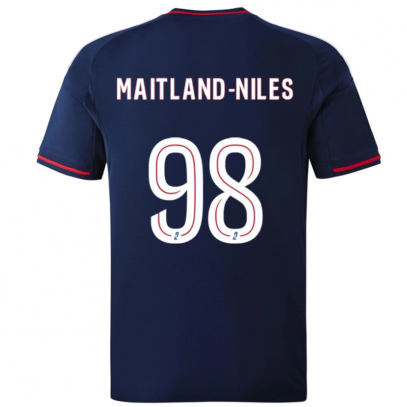 Danxen Hombre Camiseta Ainsley Maitland-Niles #98 Azul Marino Rojo 2ª Equipación 2025/26 La Camisa