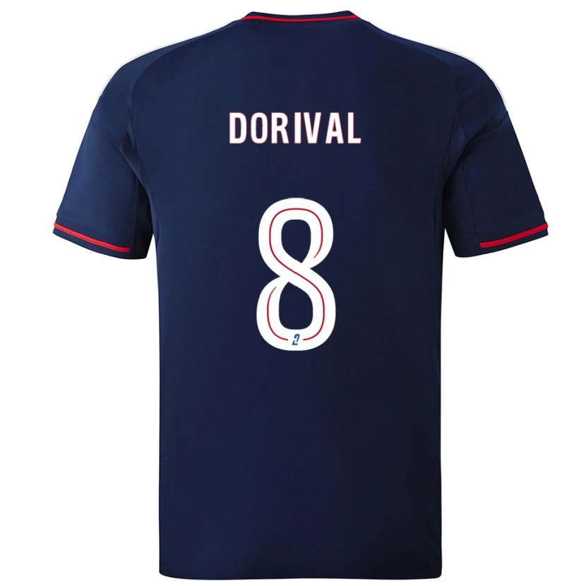 Danxen Hombre Camiseta Pierre Dorival #8 Azul Marino Rojo 2ª Equipación 2025/26 La Camisa
