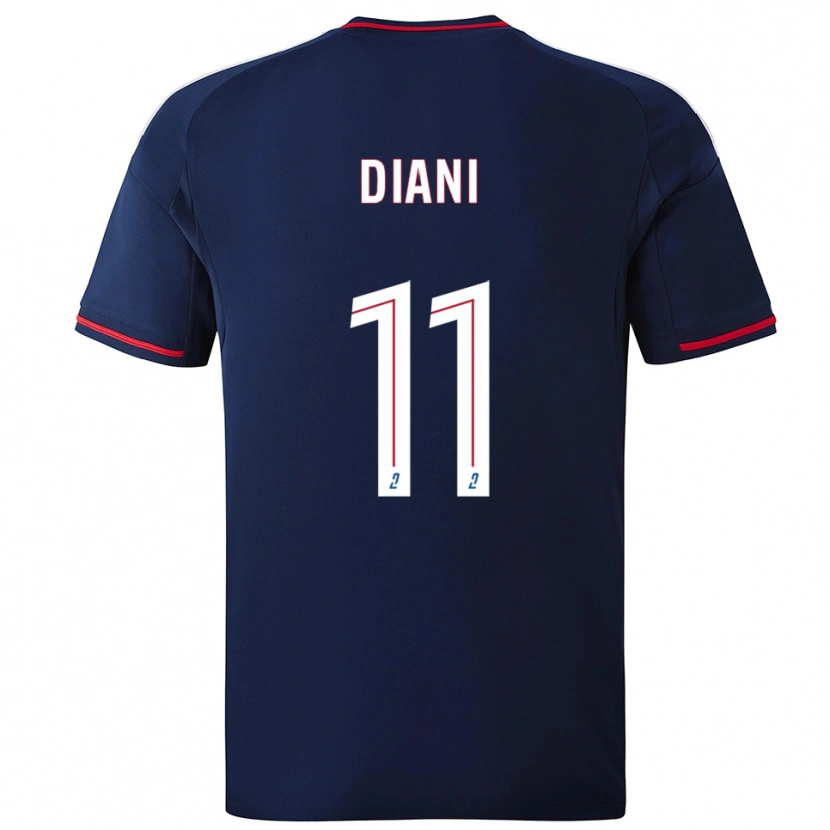 Danxen Hombre Camiseta Kadidiatou Diani #11 Azul Marino Rojo 2ª Equipación 2025/26 La Camisa