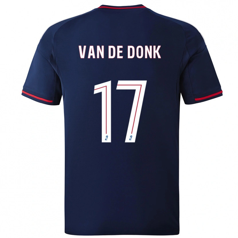 Danxen Hombre Camiseta Danielle Van De Donk #17 Azul Marino Rojo 2ª Equipación 2025/26 La Camisa