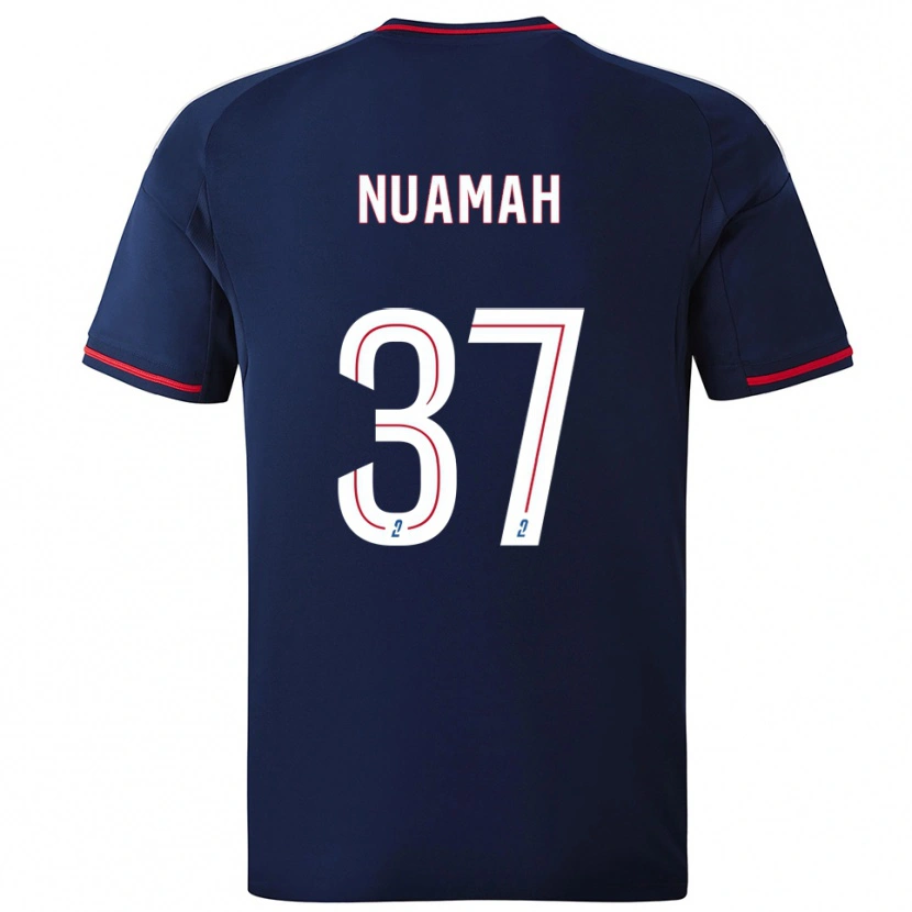 Danxen Hombre Camiseta Ernest Nuamah #37 Azul Marino Rojo 2ª Equipación 2025/26 La Camisa