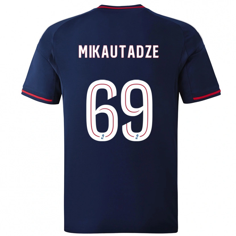 Danxen Hombre Camiseta Georges Mikautadze #69 Azul Marino Rojo 2ª Equipación 2025/26 La Camisa