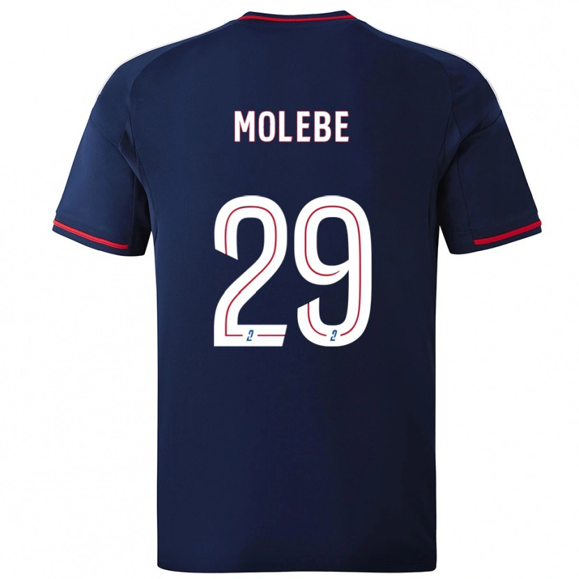 Danxen Hombre Camiseta Enzo Molebe #29 Azul Marino Rojo 2ª Equipación 2025/26 La Camisa