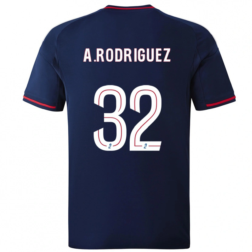 Danxen Hombre Camiseta Alejandro Gomes Rodríguez #32 Azul Marino Rojo 2ª Equipación 2025/26 La Camisa