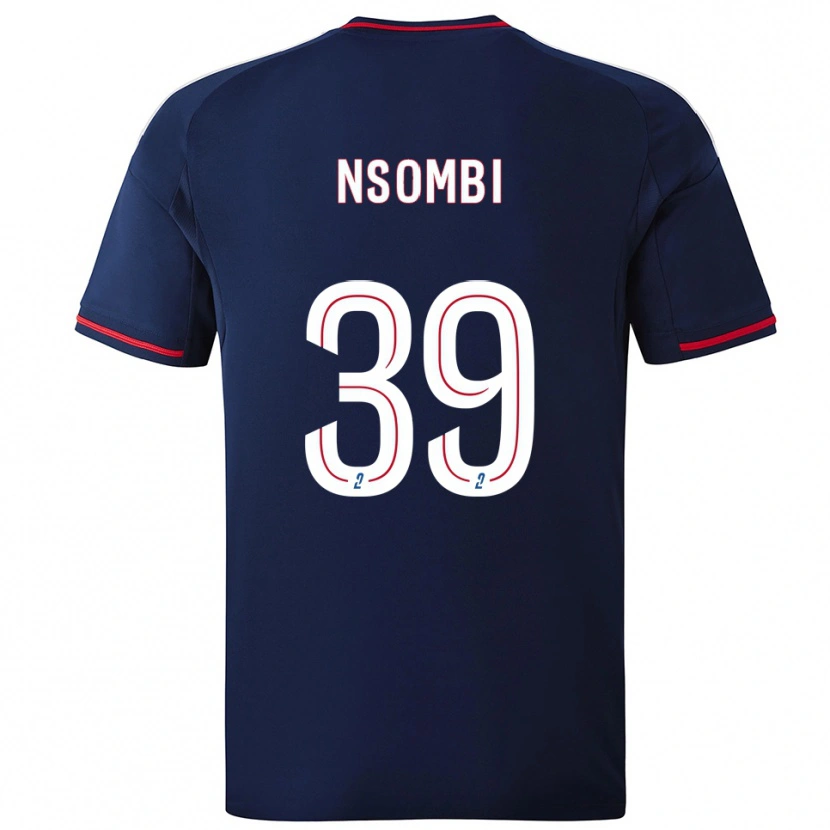 Danxen Hombre Camiseta Gael Nsombi #39 Azul Marino Rojo 2ª Equipación 2025/26 La Camisa