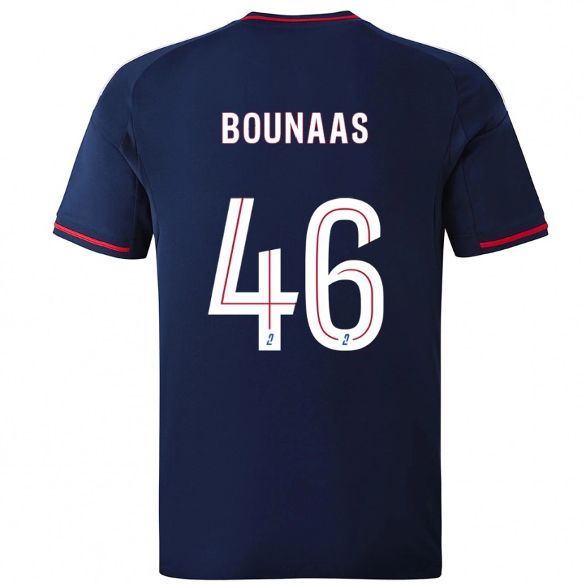 Danxen Hombre Camiseta Idris Bounaas #46 Azul Marino Rojo 2ª Equipación 2025/26 La Camisa