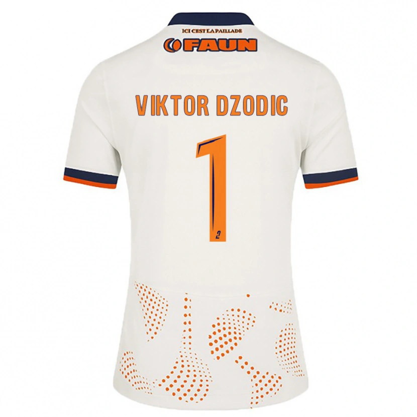 Danxen Hombre Camiseta Viktor Dzodic #1 Blanco Naranja 2ª Equipación 2025/26 La Camisa
